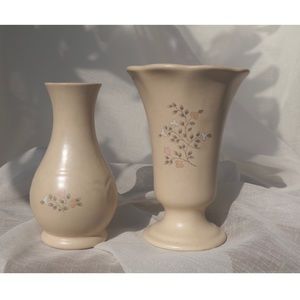 Pair Floral Art Ceramic Vase